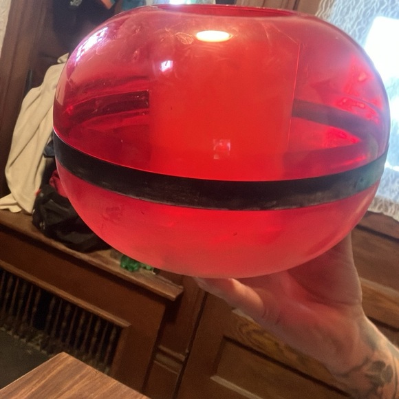 Red Decorative Lantern with Black Accents - Picture 5 of 7